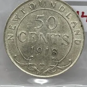 1918 Nfld Silver 50 Cents-ef