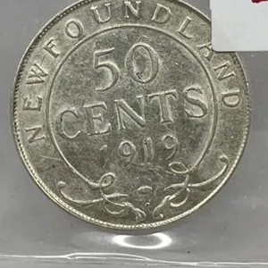 1919 Nfld Silver 50 Cents-ef