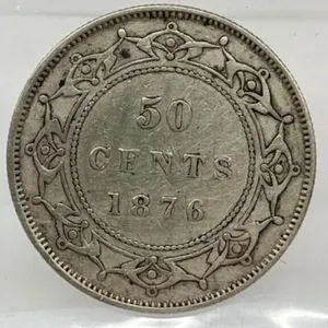 1876 Nfld Silver 50 Cents-f15