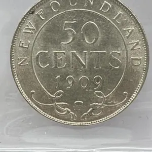 1909 Nfld Silver 50 Cents-au55