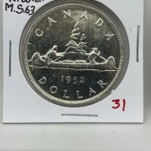 1952 N.w.l Cdn Silver Dollar -ms63
