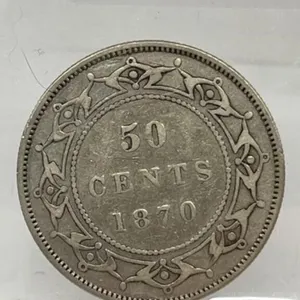 1870 Nfld Silver 50 Cents- F15