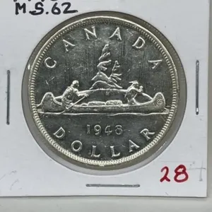 1948 Cdn Silver Dollar -ms62