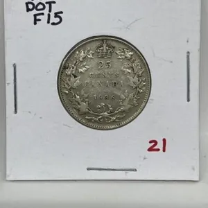 1936 Dot  Cdn Silver 25 Cents-f15