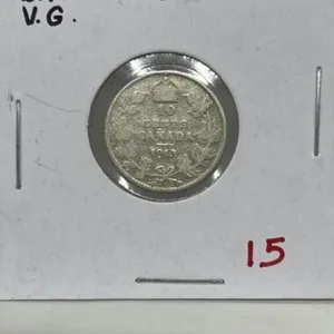 1913 Broad Lvs Cdn Silver 10 Cents-