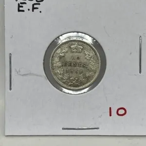 1858 Cdn Silver 10 Cents-ef