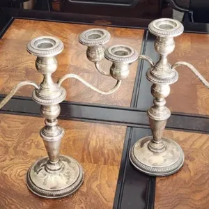 Fisher Sterling Silver Weighted Candelabras Pair