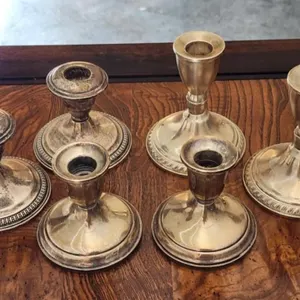 3 Sets Sterling Silver Weighted Candle Holders