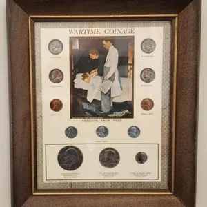 Normal Rockwell Framed Wartime Coinage Set