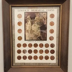 Lincoln Memorial Coins Penny Collection Framed