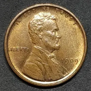 1909 VDB Lincoln Wheat Cent BU Red 1st Year