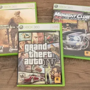 3 XBOX 360 Games Grand Theft Auto IV, etc.