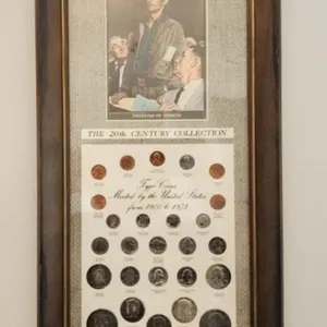 20th Century Framed Coin Collection w/ Silver
