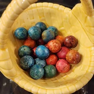 20+ Red & Turquoise Antique Clay Marbles