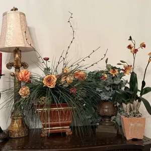 Lamp, Candlestick, Greenery