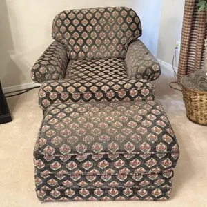 Key City Armchair and Rolling Ottoman Set