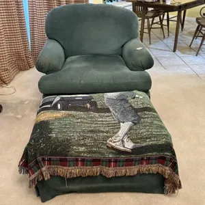 Green Armchair and Ottoman
