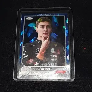 George Russell 2022 Topps Blue Cracked Ice Refract