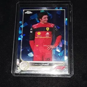 Carlos Sainz 2022 Topps Blue Cracked Ice Refractor