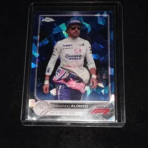 Fernando Alonso 2022 Topps Blue Cracked Ice Refrac