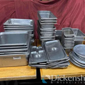 LOT OF VARIOUS HOTEL PANS AND LIDS