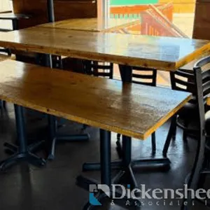 (4) RECTANGULAR BAR HEIGHT TABLES WITH DUAL BLACK