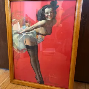 1945 GRAIN BELT BEER FRAMED PINUP GIRL