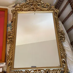 HOLLYWOOD REGENCY STYLE GOLD FRAMED MIRROR
