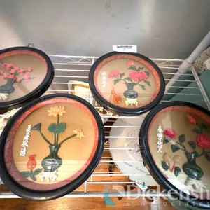 ASIAN STYLE FLORAL WALL ART, QTY (4)