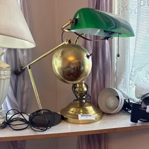 BRASS TONED DESK LAMPS, QTY (2)