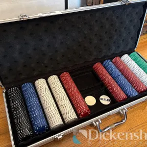 LARGE POKER CHIP GAME SET WITH SILVER CASE