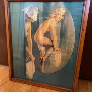 DOUBLE EXPOSURE PINUP GIRL FRAMED PRINT BY ELVGREN