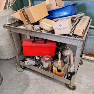 Metal Shop Cart with Contents, 36"x24"