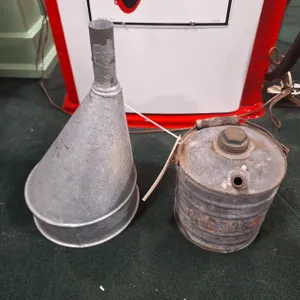 Metal Funnel and Pouring Can