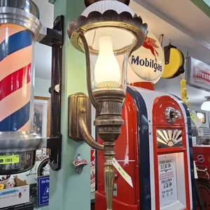 Pair of Wall-Mount Brass Lights, 12"x12"x40"