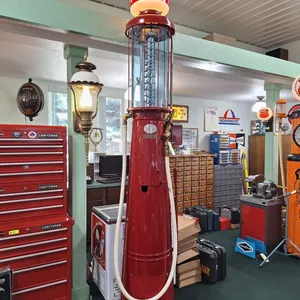 Gilbert Barker MFG Self-Measuring as Pump with Lighted Crown Topper, Model: T-176-50 235898, 24" Diameter Base, Approx 10'H