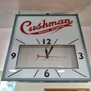 Countryman Ceiling-Mount Clock, "Cushman Motors Scooters", 15"x3"x15"