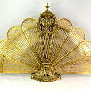 Vintage Brass Fireplace Screen