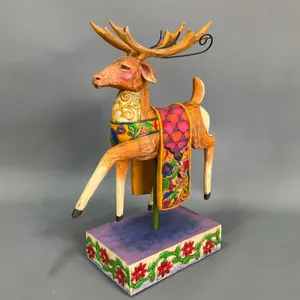 "Dash Away" Reindeer Red Blanket Figurine