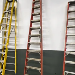 12 ft Fiberglass Step Ladder, Heavy-Duty, Non-Conductive Rails