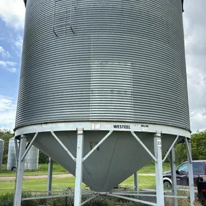 (Bin 23) Westeel bin on Westeel hopper cone (approx 4450-bus) with FieldKing 5hp 1ph fan s/n75652