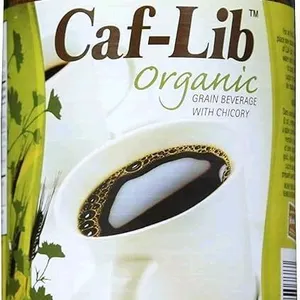 New CAF-LIB Organic Blend | Certified Organic Caffeine-Free Coffee Substitute | Smooth & Natural Grain Beverage | GMO Free Roasted Barley & Ch
