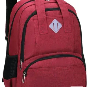 New Large Capacity Red Backpack Schoolbag, 13.58" × 7.48" × 17.32"