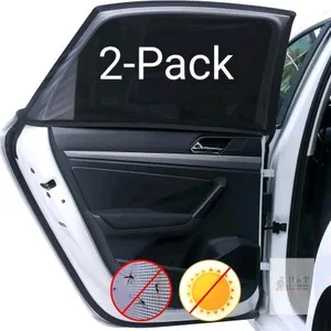 New 2-Pack Universal Car Window Screens - Protect Against Insects & UV Light, Mesh Window Screen Privacy Car Window Covers Net for Camping