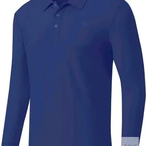 New Size XL Men's MoFiz Golf Polo Shirts Long Sleeve Jersey Shirts Comfortable Athletic T-Shirt Casual Classic Wear - Navy Blue