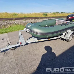 Vortex DL330HC Dinghy on Single Axle Trailer, Mercury Engine 