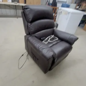 Dark Brown Faux Leather Electric Power Recliner Chair with Wired Remote Control