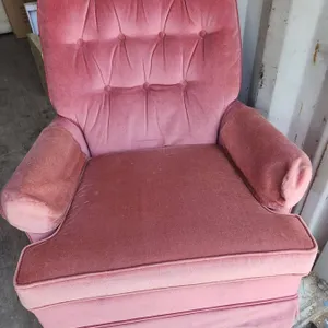 Pink Tufted Upholstered Armchair