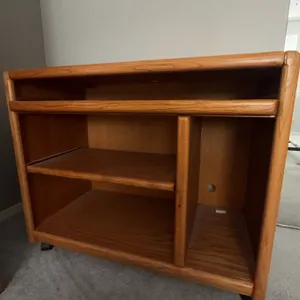 Oak Wood Computer Desk with Pull-Out Tray
