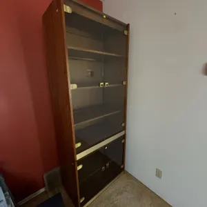 Tall Cabinet With Glass Doors and Shelves